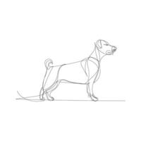 cane uno linea arte logo design vettore
