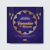 Ramadan kareem saluti sociale media bandiera inviare design modello vettore