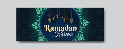 Ramadan karim saluti elegante sociale media bandiera design modello vettore