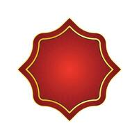 rosso d'oro lusso islamico distintivo forma bandiera etichetta vettore