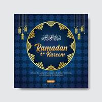 Ramadan kareem saluti sociale media bandiera inviare design modello vettore