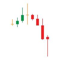 azione grafico candeliere icona vettore