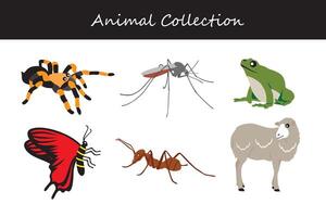 animali collezione isolato su bianca sfondo. piatto stile vettore illustrazione.