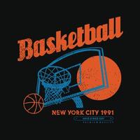 Vintage ▾ illustrazione di pallacanestro t camicia disegno, vettore grafico, tipografico manifesto o magliette strada indossare e urbano stile