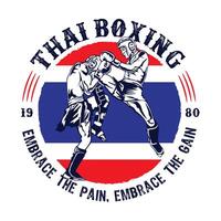 tailandese boxe marziale arte vettore illustrazione, Perfetto per t camicia design