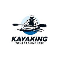 kayak sport silhouette logo design vettore