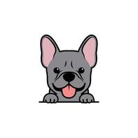 carino francese bulldog cucciolo blu colore cartone animato, vettore illustrazione