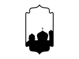 moschea Ramadan nero e bianca telaio sfondo vettore