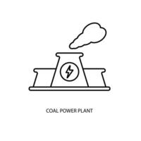 carbone energia pianta concetto linea icona. semplice elemento illustrazione. carbone energia pianta concetto schema simbolo design. vettore