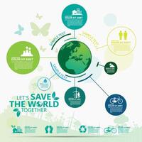 ecology.green cities aiuta il mondo con idee ecologiche concept.vector illustrazione vettore