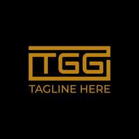 tgg iniziale lettera rettangolo logo design vecto vettore