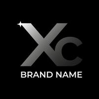 xc iniziale logo design vettore