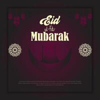 eid al-Fitr mubarak islamico saluto carta, sociale media inviare modello, vettore illustrazione