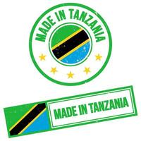 fatto nel Tanzania francobollo cartello grunge stile vettore