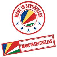 fatto nel Seychelles francobollo cartello grunge stile vettore