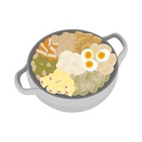 logo illustrazione vettore siomay somay bollito uovo e verdure nel un' stufato