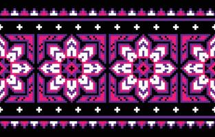 etnico modello geometrico tessuto modelli nero sfondo . vettore illustrazione design di geometrico azteco batik tessuto maglieria piazza stoffa fatto a mano sfondo