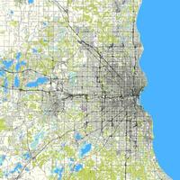 città carta geografica di Milwaukee, Wisconsin, Stati Uniti d'America vettore