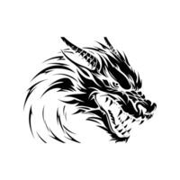 un' Drago testa logo su bianca sfondo vettore