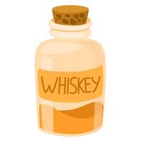 bottiglia di whisky. alcool bere. selvaggio ovest clipart icona. vettore mano disegnare illustrazione isolato su il bianca sfondo