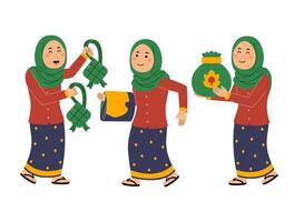giovane donna Ramadan attività vettore illustrazione