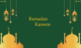 islamico saluti Ramadan kareem carta design sfondo con bellissimo lanterne vettore