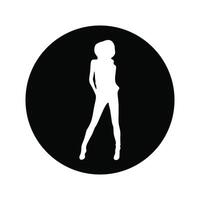silhouette di femmina modello icona vettore