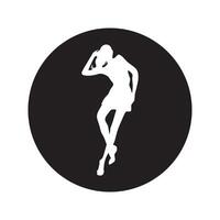 silhouette di femmina modello icona vettore