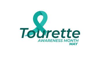 tourette consapevolezza mese. sfondo, striscione, carta, manifesto, modello. vettore illustrazione.