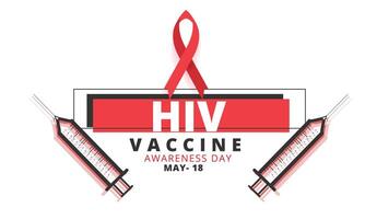 hiv vaccino consapevolezza giorno. sfondo, striscione, carta, manifesto, modello. vettore illustrazione.
