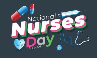 nazionale infermieri giorno. sfondo, striscione, carta, manifesto, modello. vettore illustrazione.