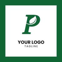 vettore gratuito vettore p lettera foglia logo