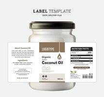 Noce di cocco olio etichetta confezione design Prodotto etichetta naturale cosmetico minimo minimalista design. vettore