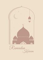 Ramadan kareem vettore illustrazione. striscione, saluto carta Ramadan.