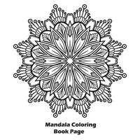 mandala design fiore elemento colorazione libro vettore design