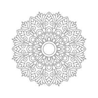 semplicità fiore mandala design per colorazione libro vettore