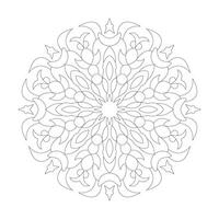mandala floreale semplice design colorazione libro pagina vettore file