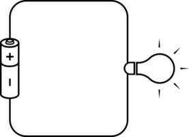 elettrico lampadina e batteria circuito, attuale fluire. fisica formazione scolastica icona vettore