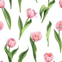 senza soluzione di continuità modello con rosa tulipani. sfondo per marzo 8, La madre di giorno. struttura con primavera fiori. grande per involucro carta, tessili, tessuto, sfondo, eccetera vettore