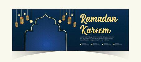 Ramadan kareem ragnatela sfondo super vendita bandiera con podio per Schermo di Prodotto. Ramadan mega grande vendita promozione manifesto e sociale media inviare. islamico speciale offrire promozione bandiera design modello vettore