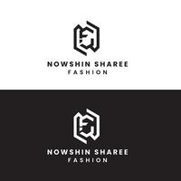 design del logo della lettera ns vettore