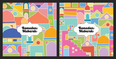 colorato astratto piazza Ramadan per sociale media, volantino, manifesto vettore