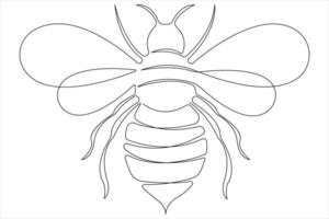 semplice illustrazione di miele ape forma continuo uno linea arte ape schema vettore