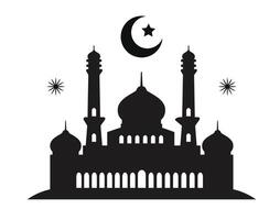 moschea silhouette Ramadan kareem sfondo vettore