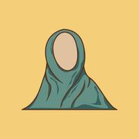 islamico Ramadan vettore grafico illustrazione di un' donna di foulard. adatto per islamico sfumato design esigenze