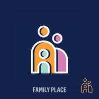 creativo famiglia solidarieta logo. in modo univoco progettato colore transizioni. lavoro di squadra, famiglia edificio e associazione vettore logo modello.