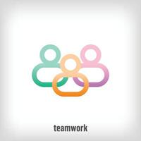 creativo lavoro di squadra linea logo. in modo univoco progettato colore transizioni. lavoro di squadra e associazione vettore logo modello.
