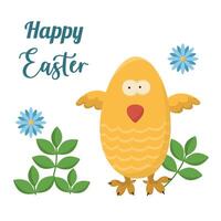 vettore colore carta con Pasqua polli. Pasqua uovo caccia invito modello su bianca sfondo.
