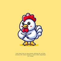 carino pollo cartone animato vettore icona illustrazione. piatto cartone animato stile