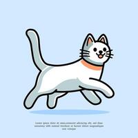 carino gatto in esecuzione cartone animato vettore icona illustrazione. piatto cartone animato stile
